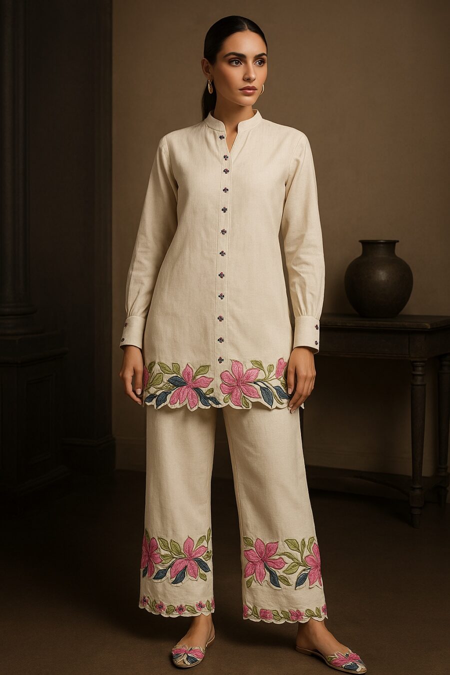Floral Embroidered Co-ord Set