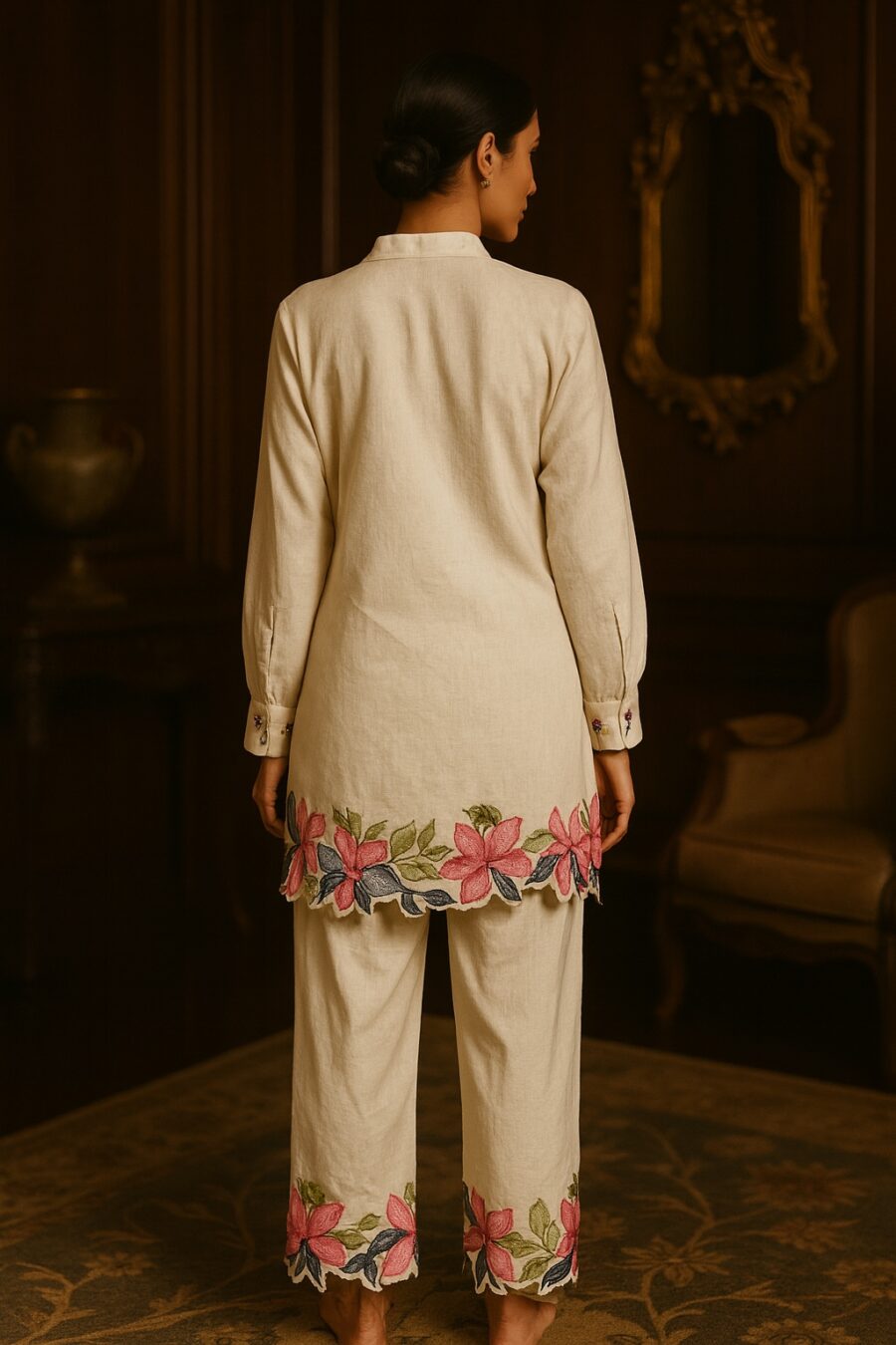 Floral Embroidered Co-ord Set - Image 4