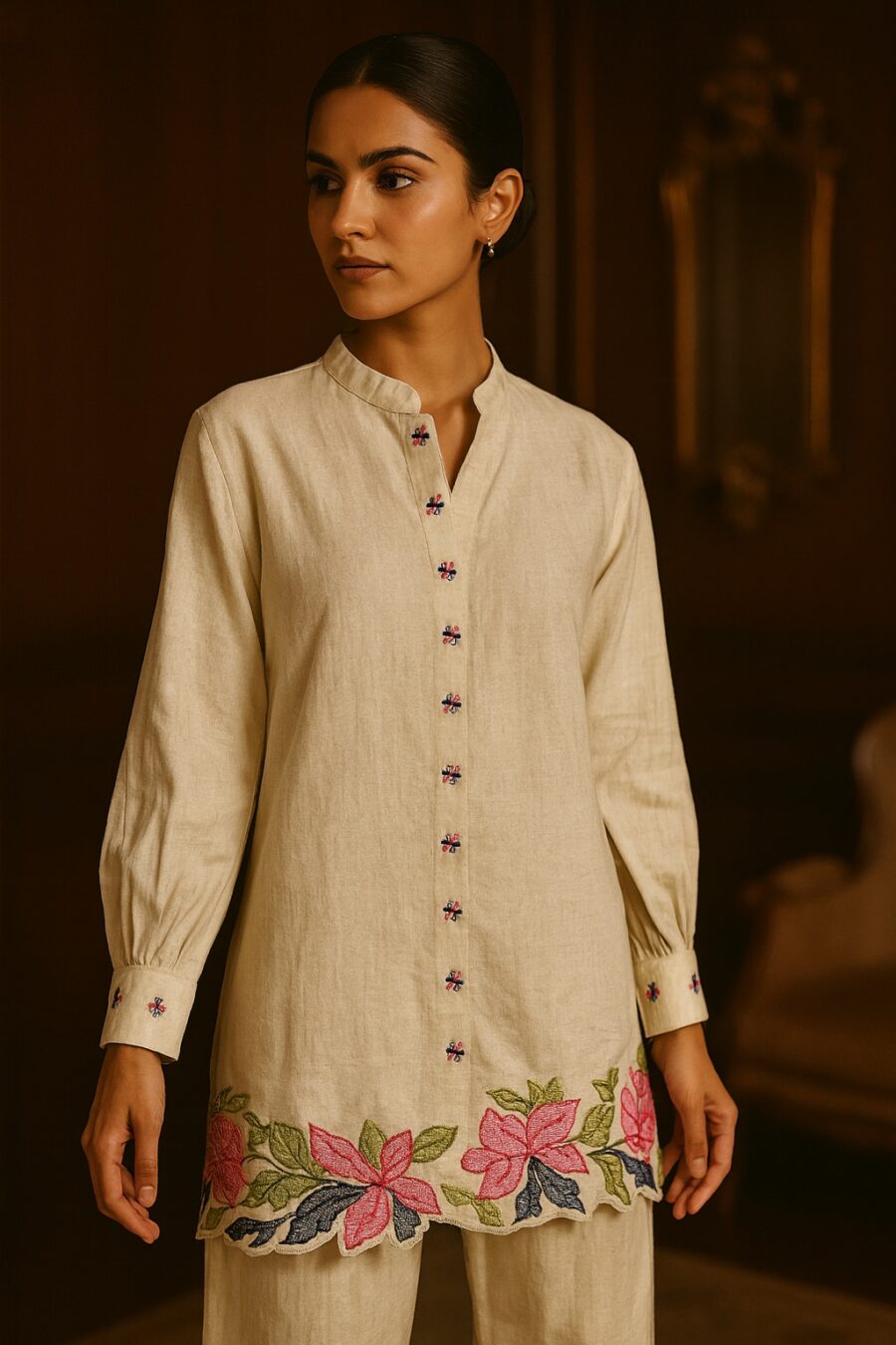 Floral Embroidered Co-ord Set - Image 3