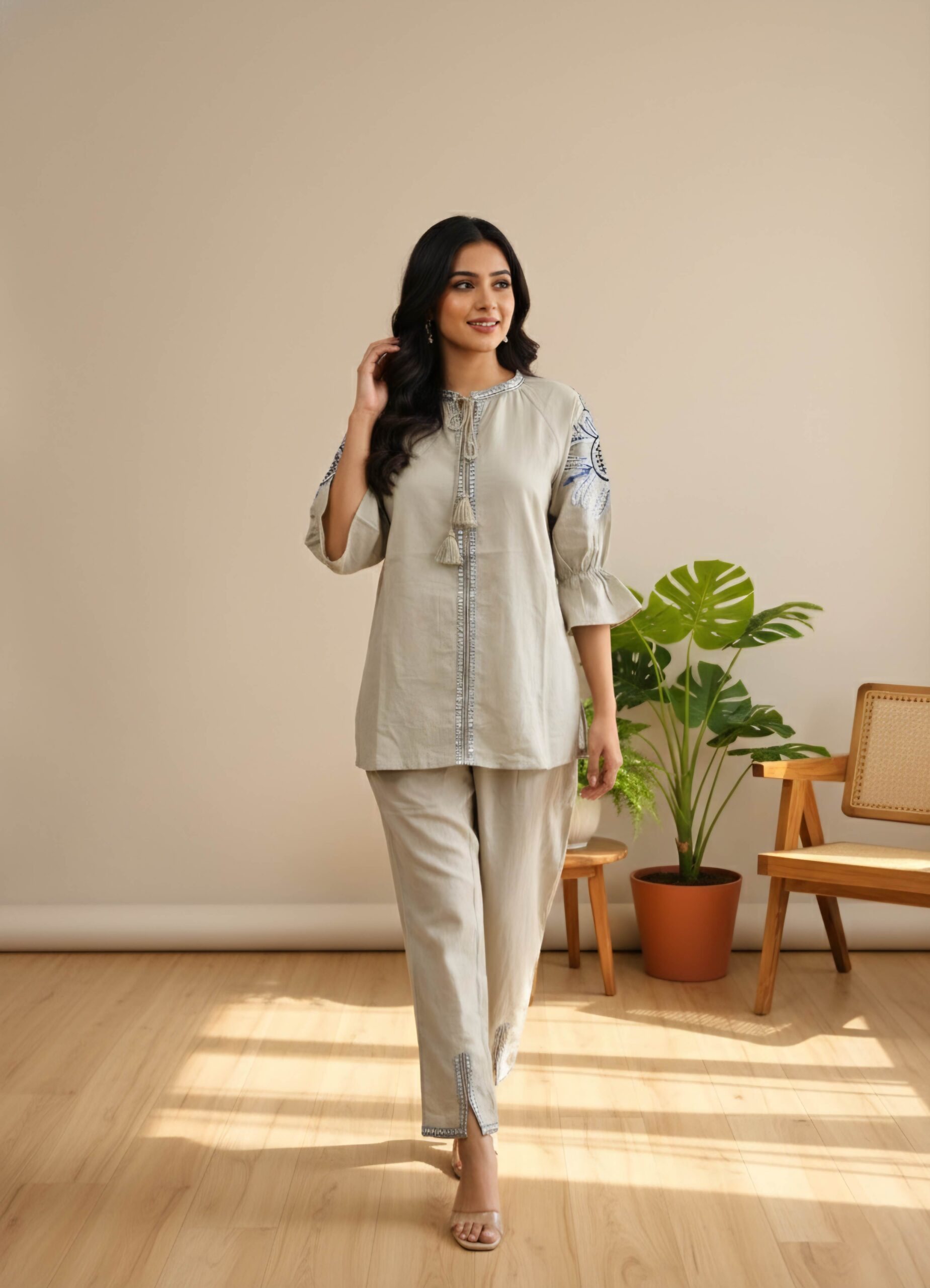 Women's Embroidered Tunic & Pant Set - Image 6