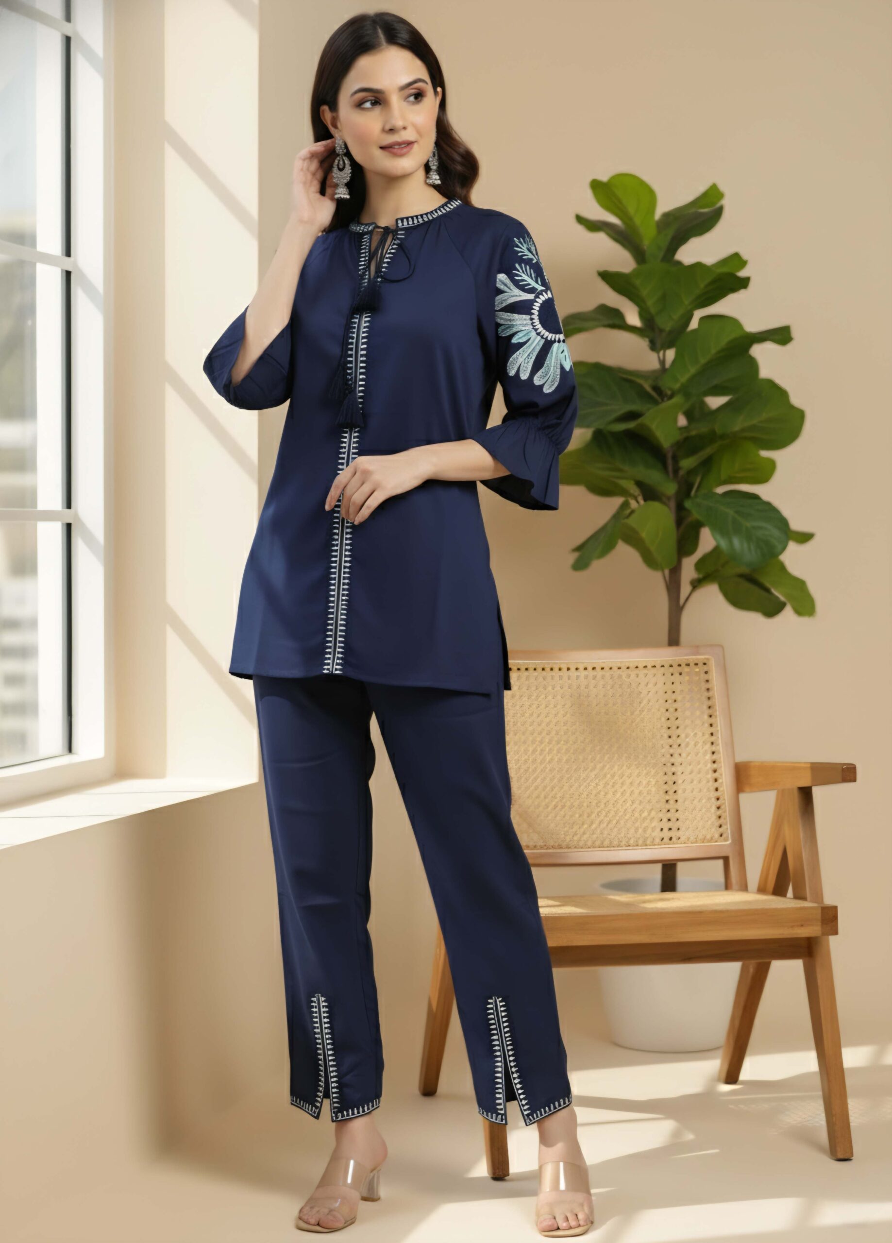 Women's Embroidered Tunic & Pant Set - Image 4