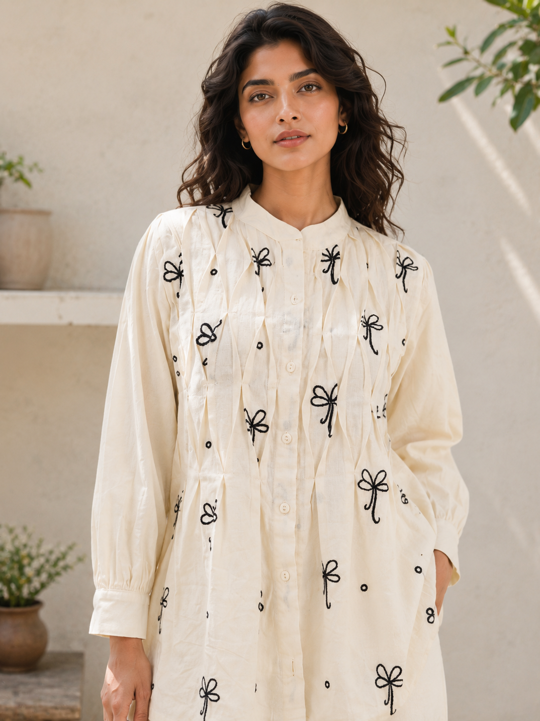 Ilaaha Women Embroidered Cotton Blend Shirt & Trouser Co-ord Set - Image 7