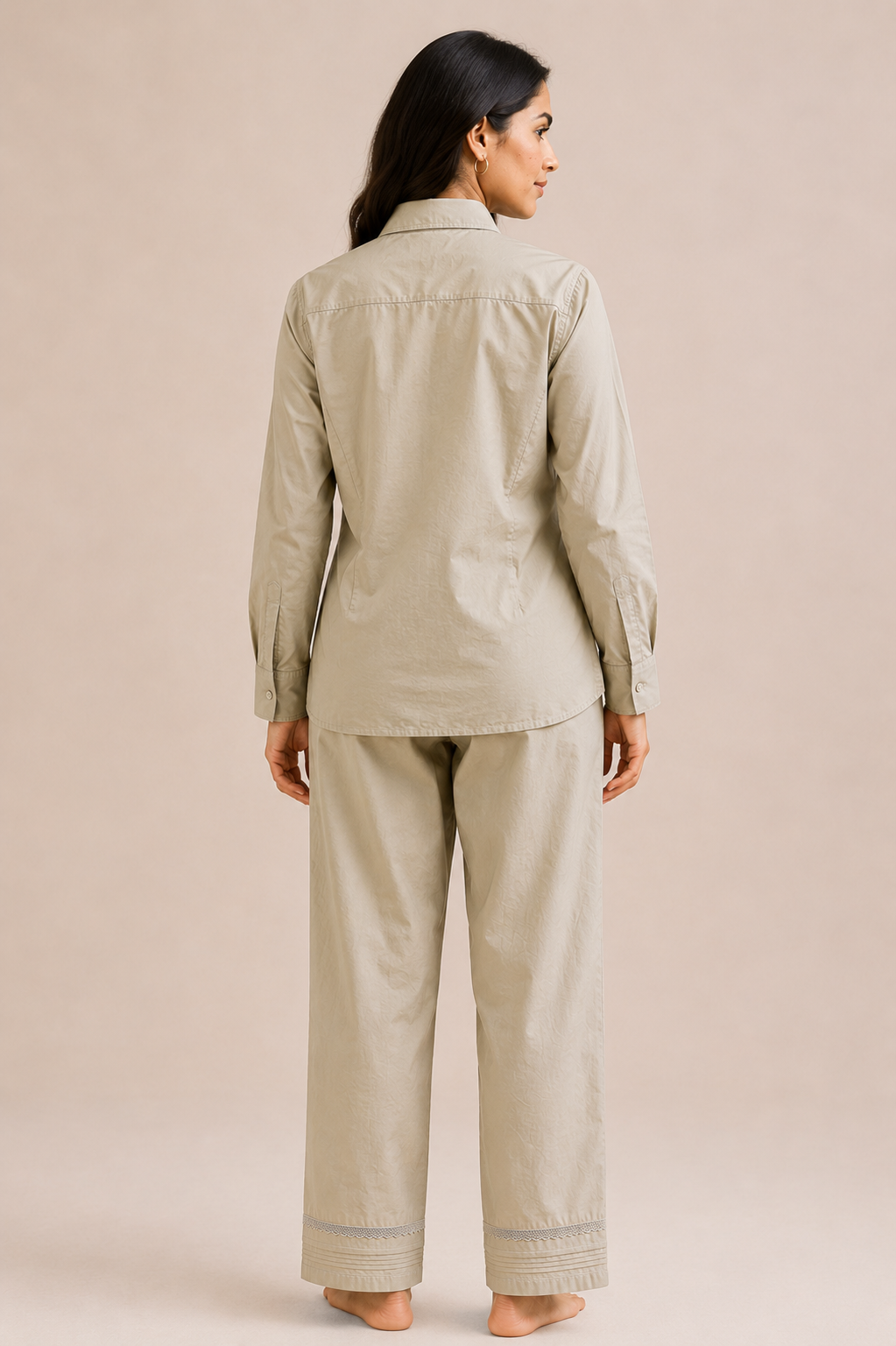 ILAAHA Pure Cotton Self-Design Shirt and Trousers Co-ord Set - Image 33