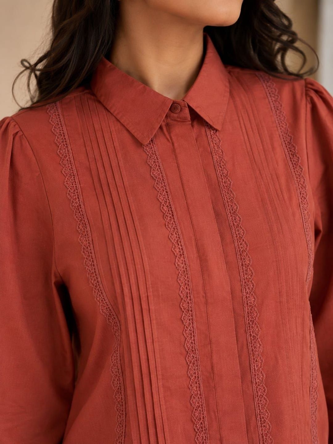 ILAAHA Pure Cotton Self-Design Shirt and Trousers Co-ord Set - Image 7