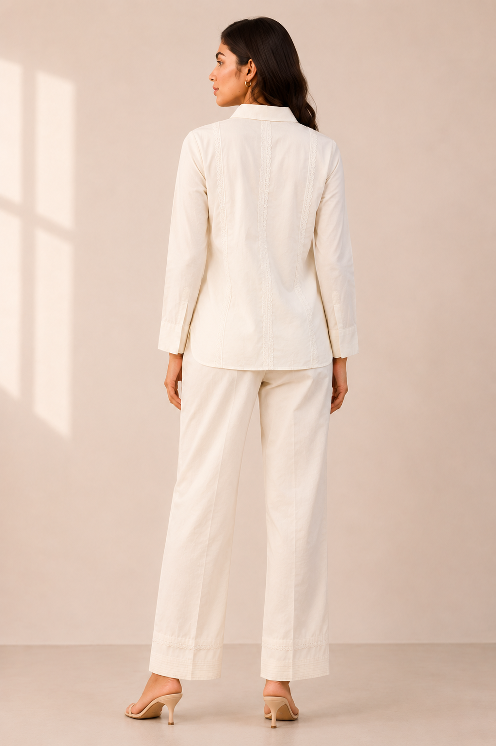 ILAAHA Pure Cotton Self-Design Shirt and Trousers Co-ord Set - Image 24